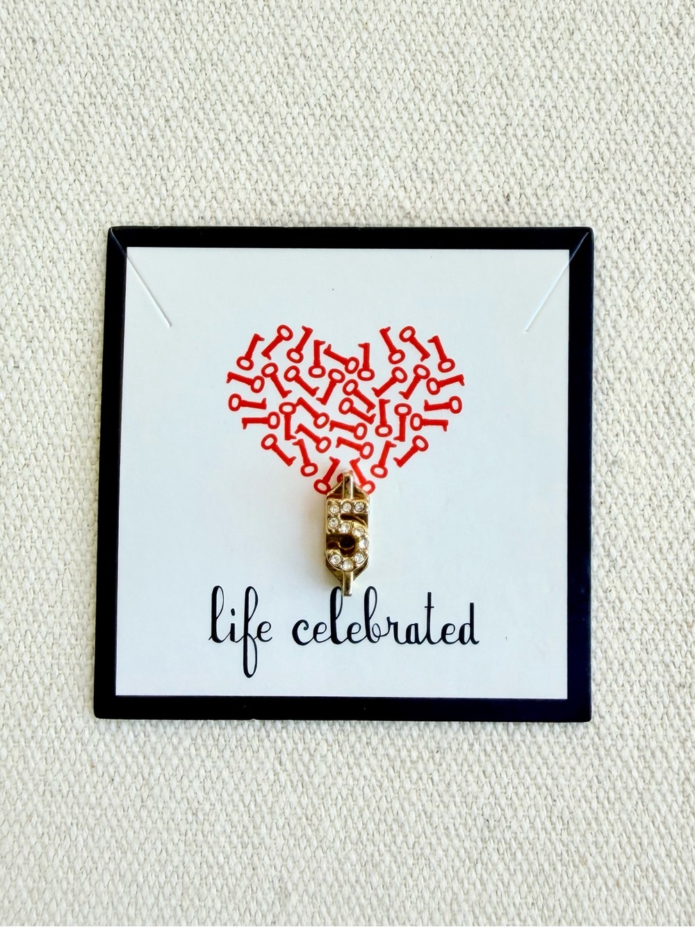 *Number 5 Charm* Retired KEEP COLLECTIVE Pave Gold Rare & HTF